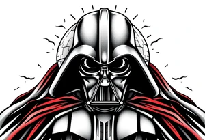 Darth vader with death star in the backdrop tattoo idea