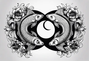 masculine pisces with yin and yang tattoo idea tattoo idea