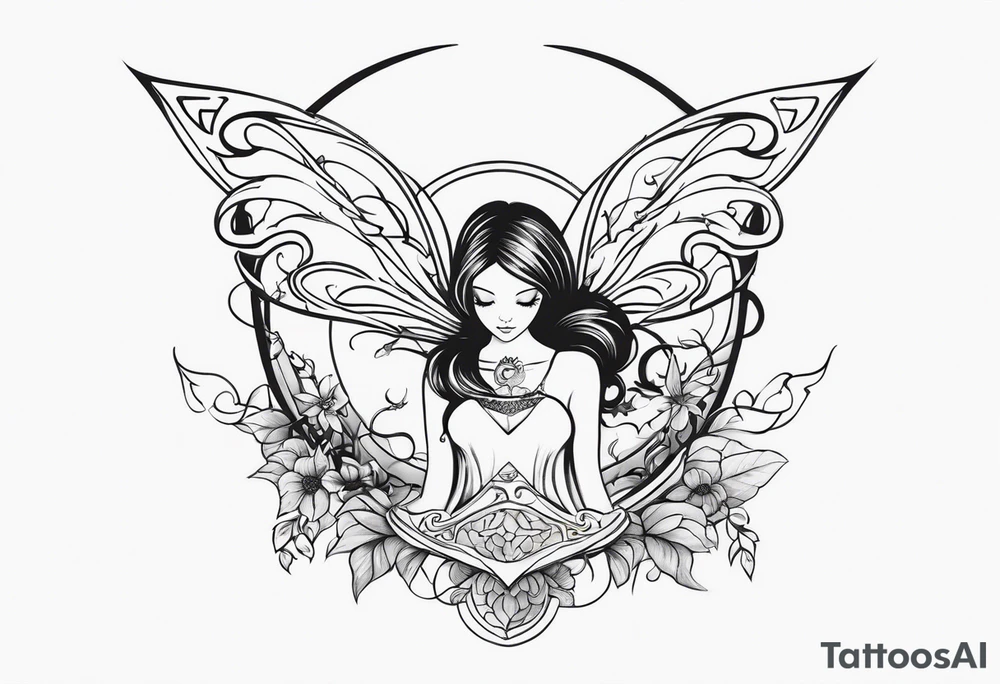 A fairy with a tail tattoo idea