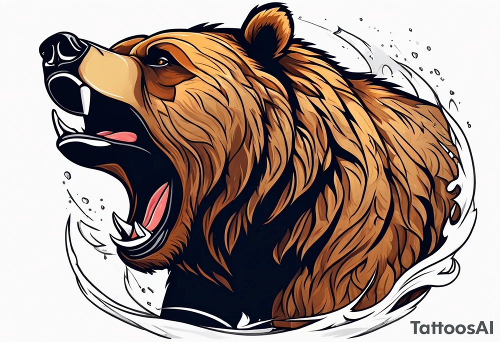 Climbing grizzly bear tattoo idea