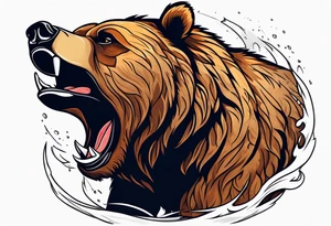 Climbing grizzly bear tattoo idea