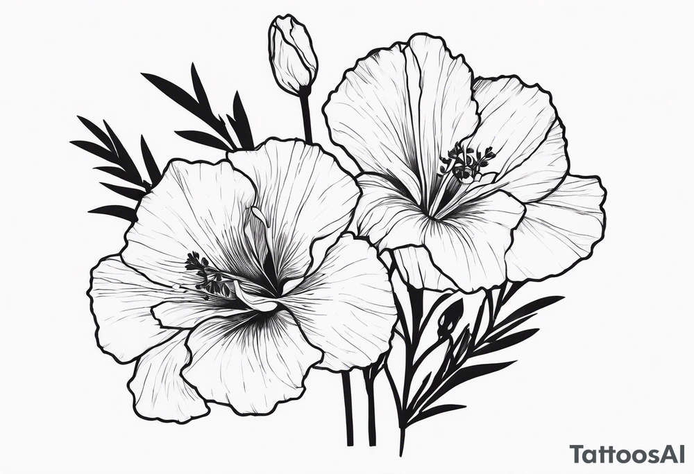 larkspur gladiola and poppy tattoo idea