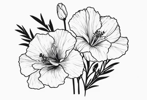 larkspur gladiola and poppy tattoo idea