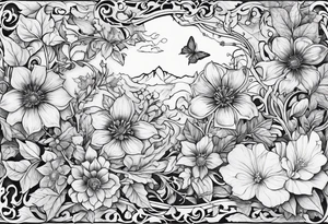 Wildflowers, ivy vine tattoo idea