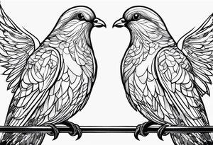 two doves sitting on a wire tattoo idea