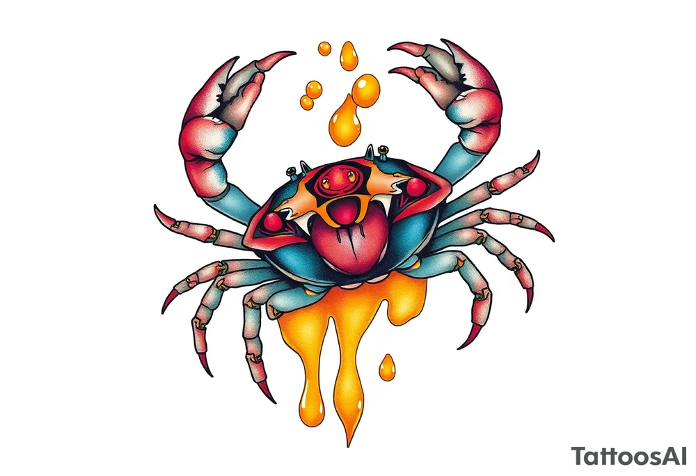 Crab in honey tattoo idea