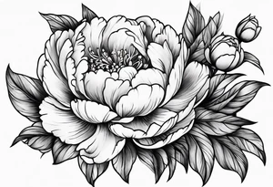 Peony garden ankle tattoo idea