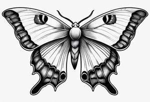 black and white luna moth tattoo with shading tattoo idea