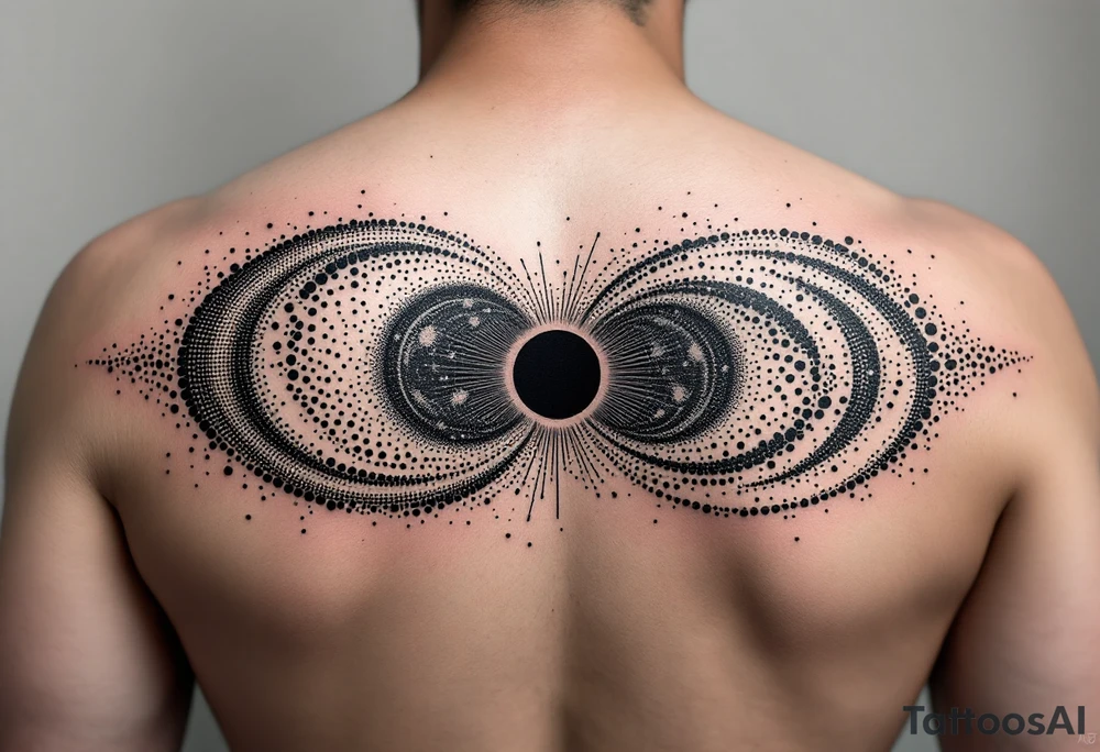 2 different worlds on both sides of a black hole tattoo idea