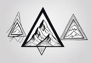Four peak triangle mountains all connected tattoo idea