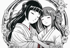 Spirited away Haku Chihiro hugging tattoo idea