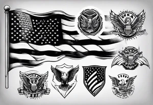 USA flag tattoo idea