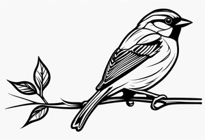 a tree branch and sparrow tattoo idea