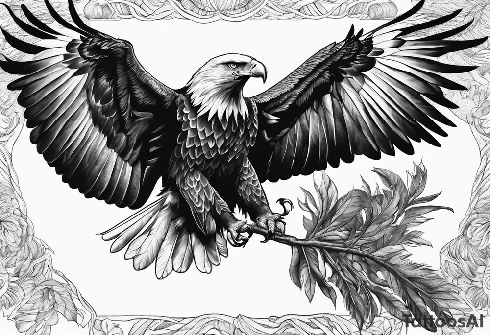 Powerful flying eagle tattoo idea