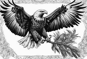 Powerful flying eagle tattoo idea