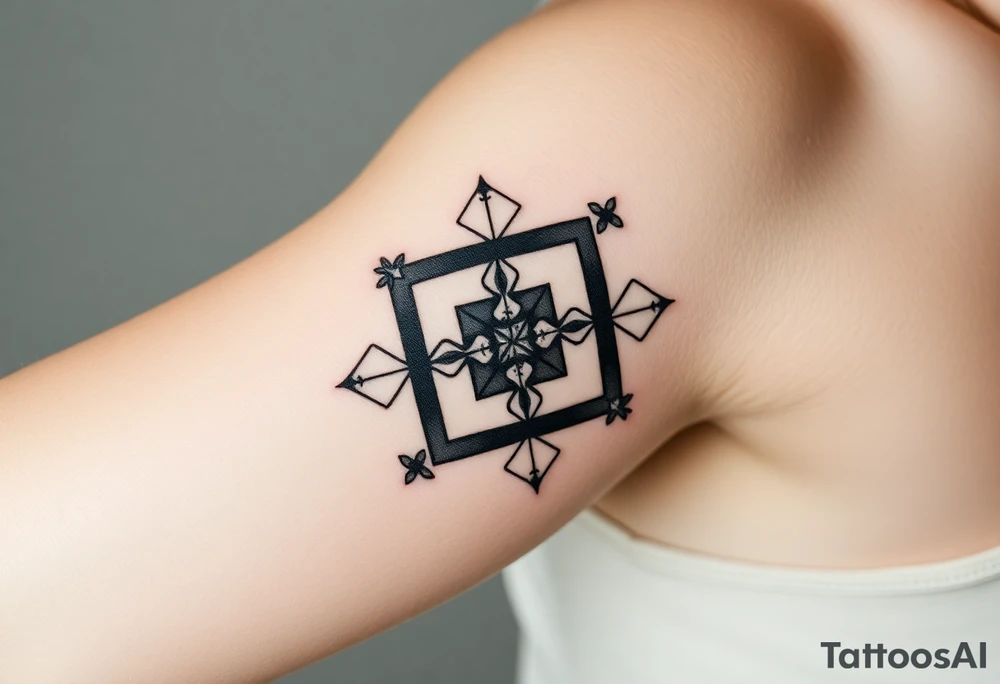inspiration: my childhood home had an arrangement of tiles in the formation of golden ratio. use this to create a tattoo for me with NO COLOURS using the idea of tiles and golden ratio. placement on upper outer arm or top of bicep so not too big. give me a range of ideas (including some without using tiles, and just the golden ratio). I want to symbolise how nature is made from golden ratio. the golden ratio was in a rectangular form. also show me ideas of tattoos placed on bicep not on the back
USE GOLDEN RATIO PLEASE tattoo idea