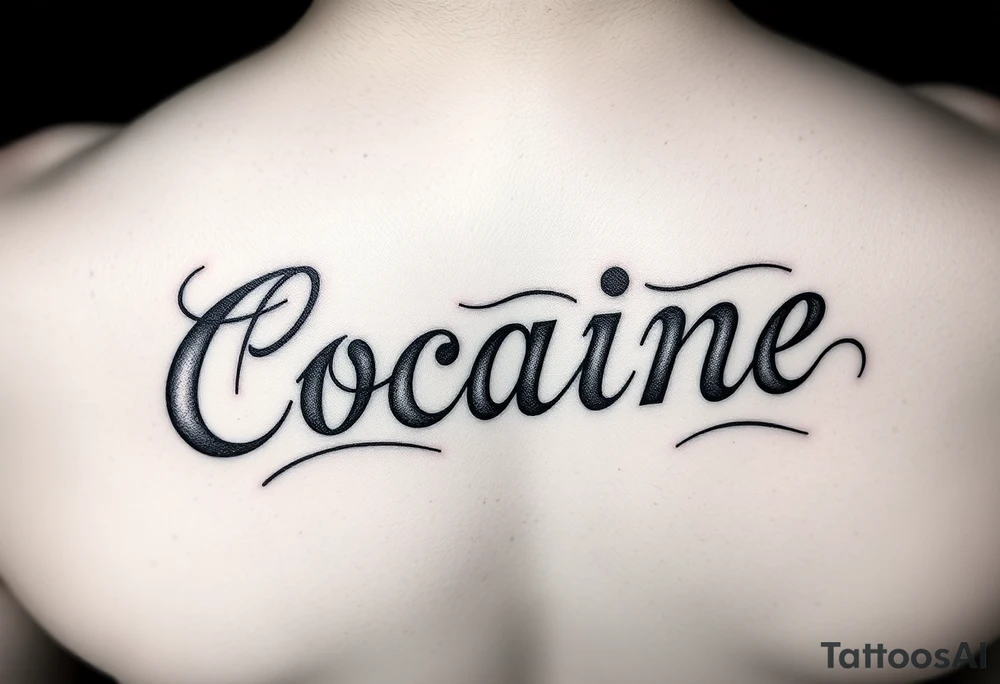 The word cocaine tattooed on foot tattoo idea