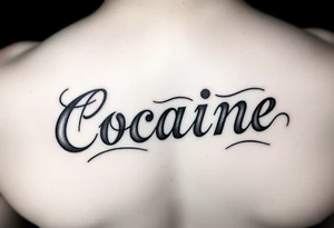 The word cocaine tattooed on foot tattoo idea