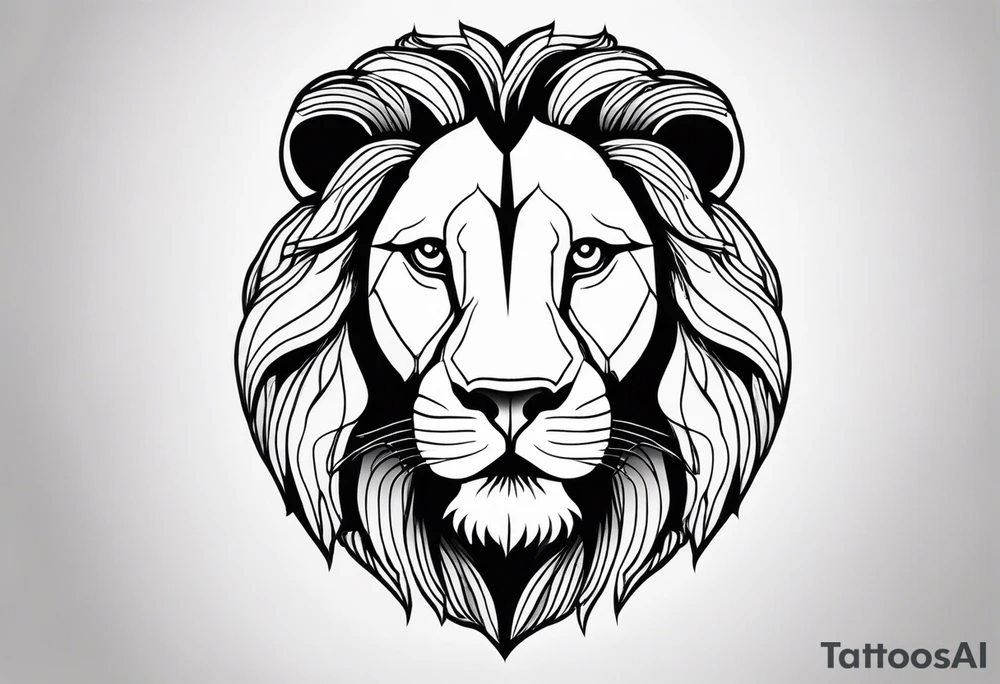 powerful majestic lion, close-up tattoo idea