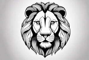 powerful majestic lion, close-up tattoo idea