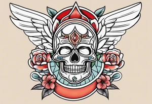 heaven vintage tattoo style old school traditional bold color tattoo idea