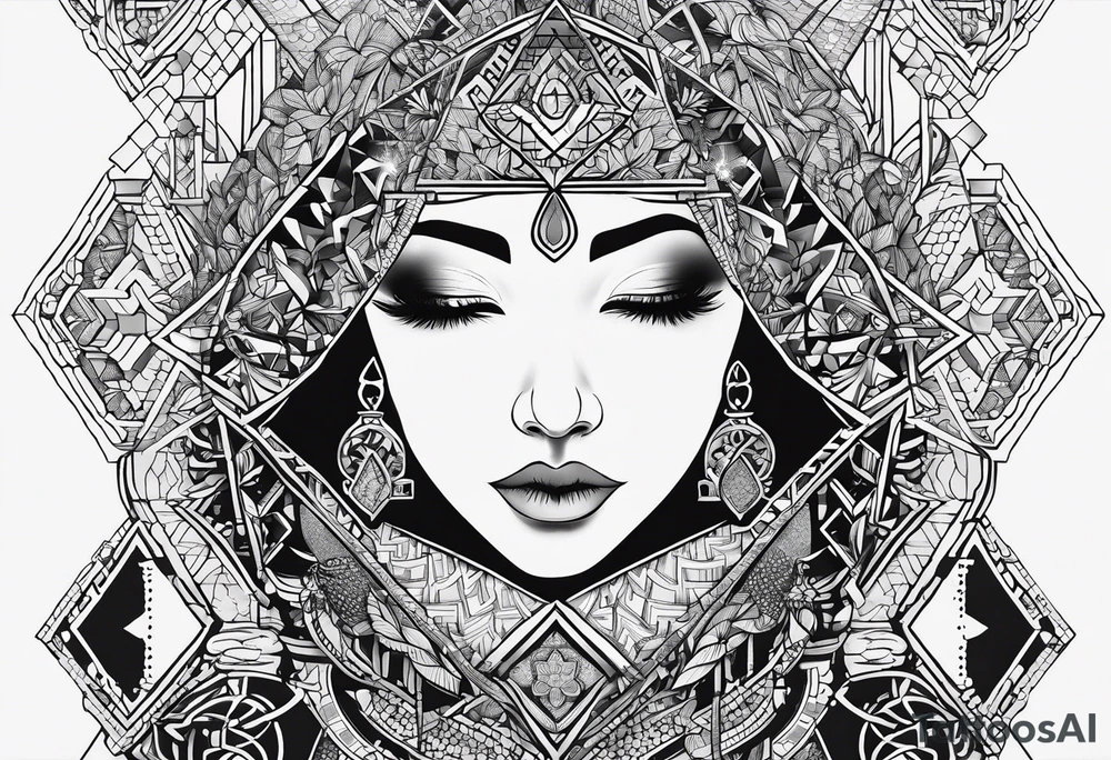 Hebrew phrase הרפו ודעו. Arm length for a female. Divine geometry tattoo idea
