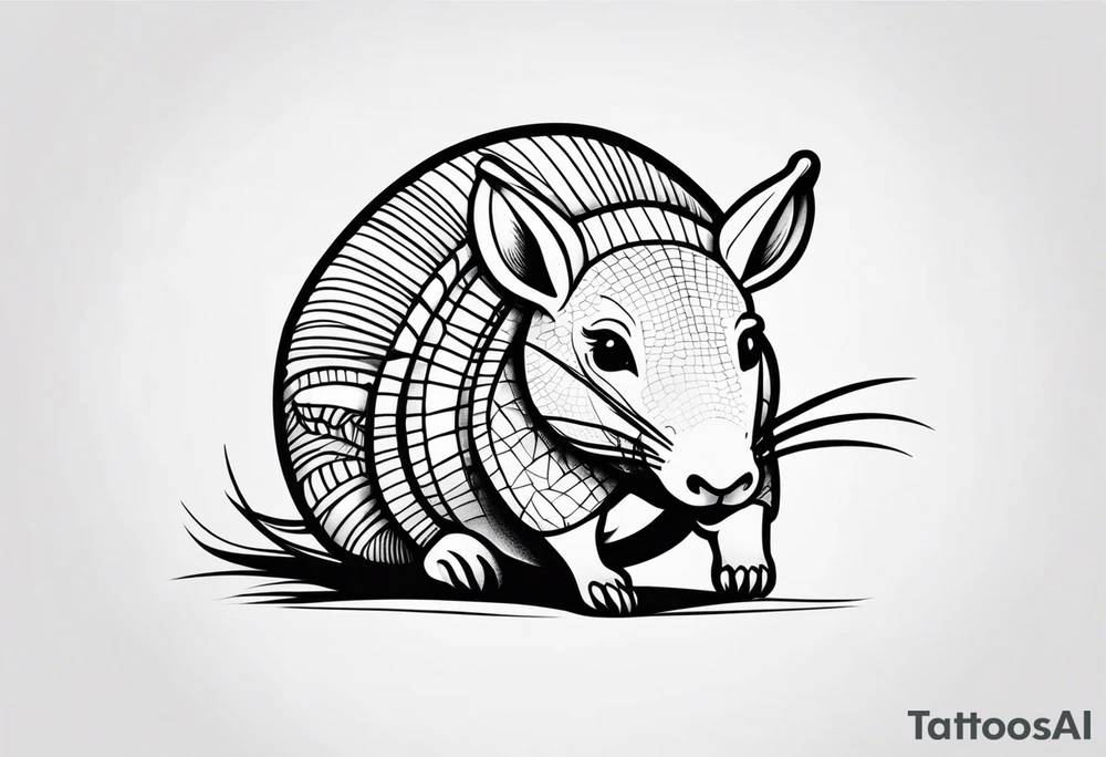 cute armadillo with glasses on tattoo idea