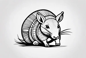 cute armadillo with glasses on tattoo idea