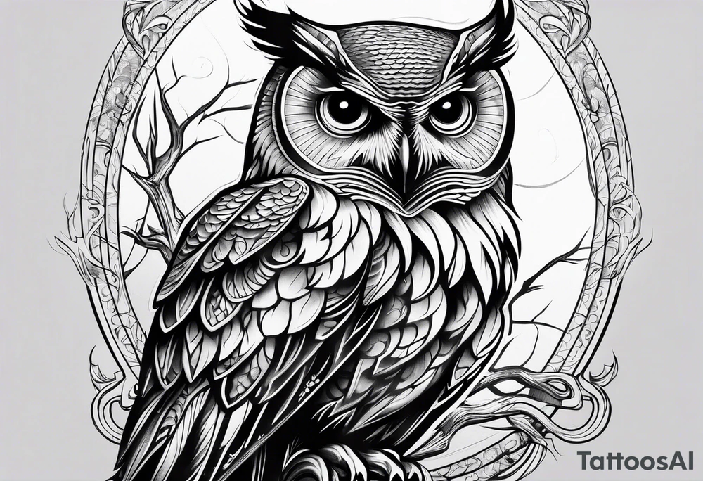 ghost owl tattoo idea