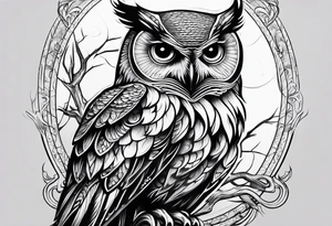 ghost owl tattoo idea