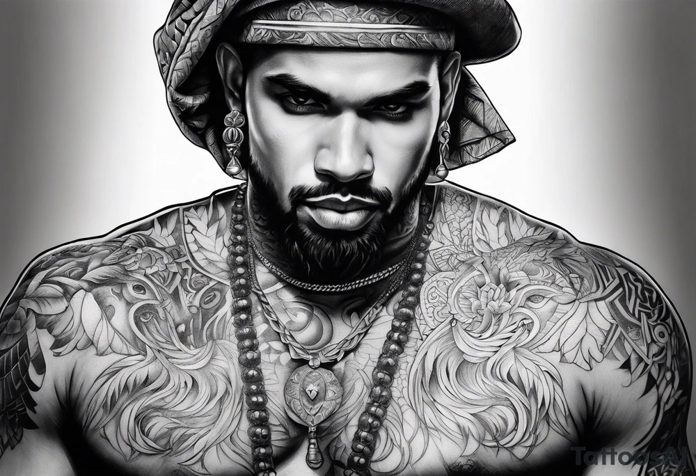 King Saez across the back tattoo idea