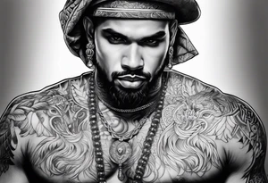 King Saez across the back tattoo idea