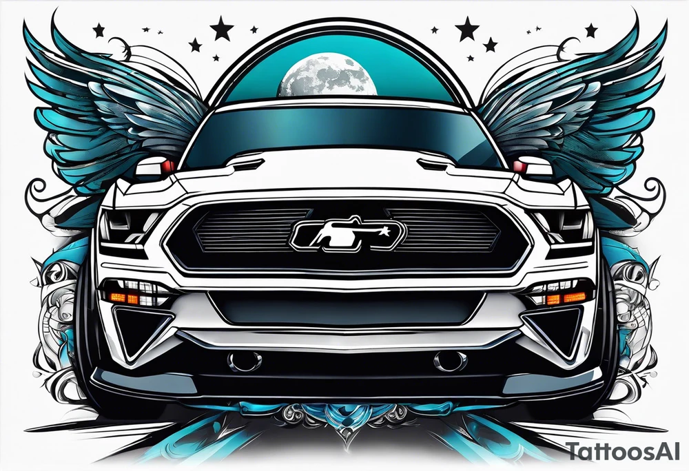 sacred moon
Muscle mustang car tattoo idea