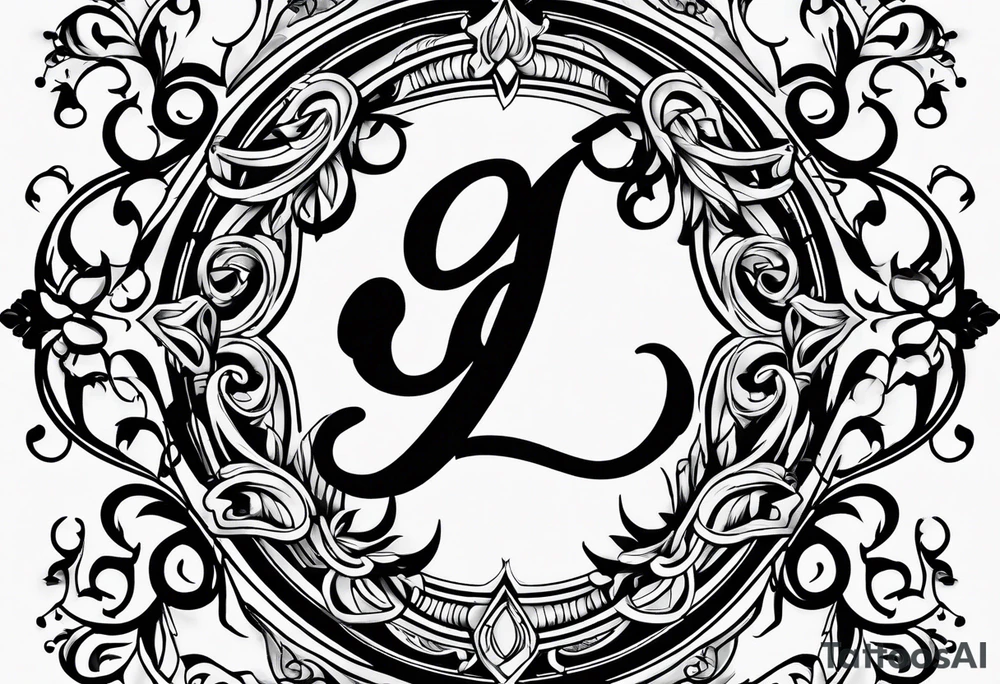 Initial monogram "eg" tattoo idea
