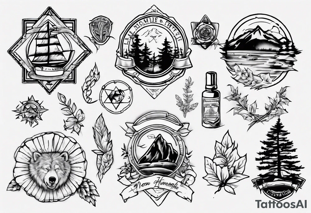 state of New Hampshire outline tattoo idea
