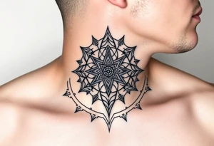 sacred geometry, on the throat and neck tattoo idea