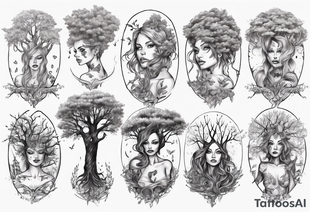 Tree girl tattoo idea
