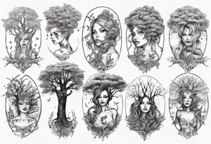 Tree girl tattoo idea