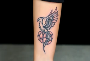 A phoenix rising out of a brain looking powerful tattoo idea