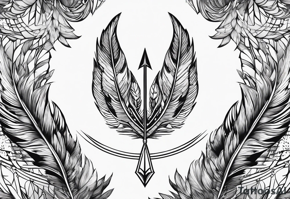 Journey, arrow, feather tattoo idea