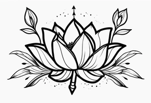 Arrow with a lotus blooming tattoo idea
