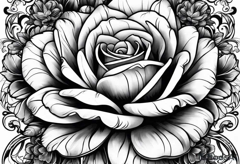 a flower tattoo with the number 5 tattoo idea