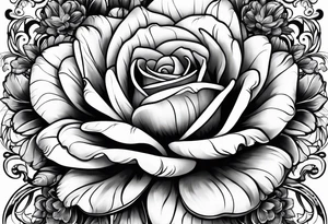 a flower tattoo with the number 5 tattoo idea