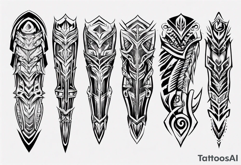 Leg armor tattoo idea