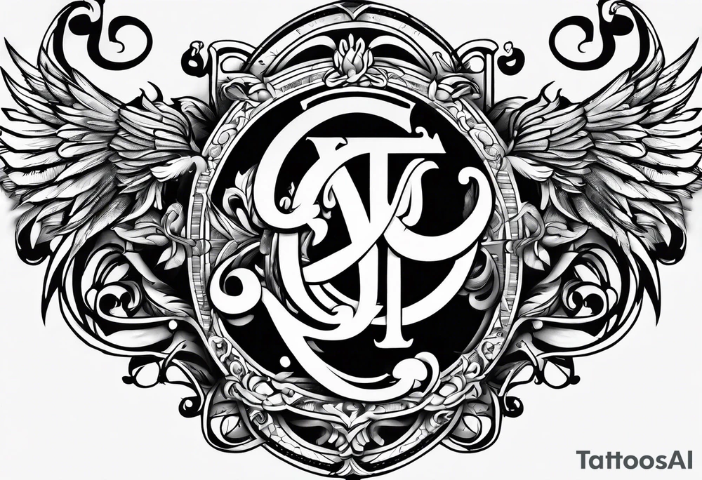 Initials of AJ, PJ, SJ, WJ, DK tattoo idea