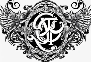 Initials of AJ, PJ, SJ, WJ, DK tattoo idea