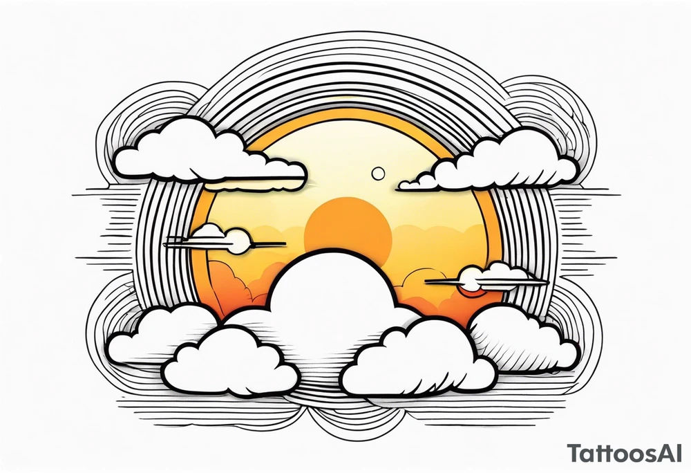 CLOUDS WITH SUN tattoo idea