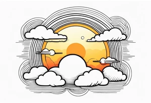 CLOUDS WITH SUN tattoo idea