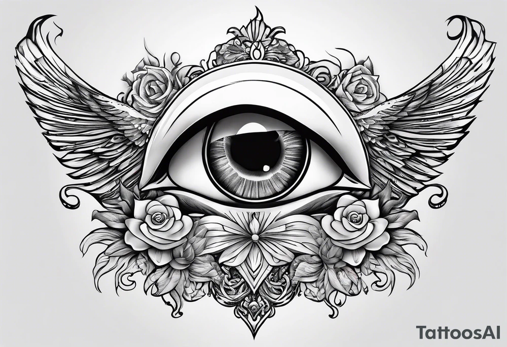 corazon con mar y sol tattoo idea