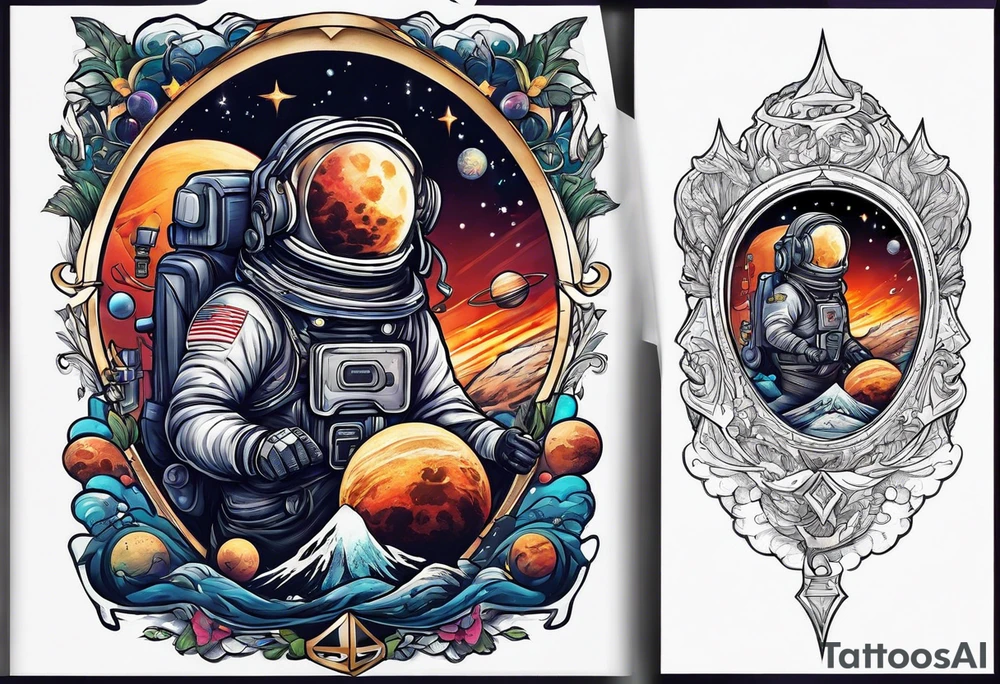 Drew space theme tattoo idea